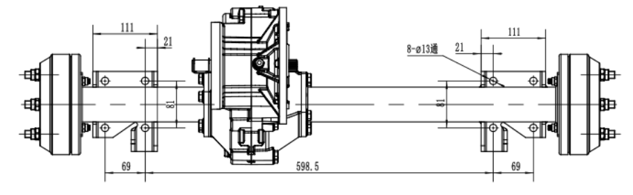 LD62-823-4000W DC Permanent Magnet Synchronous Drum Brake Transaxle drawing