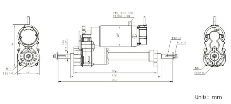 500W Permanent Magnet Transaxle drawing
