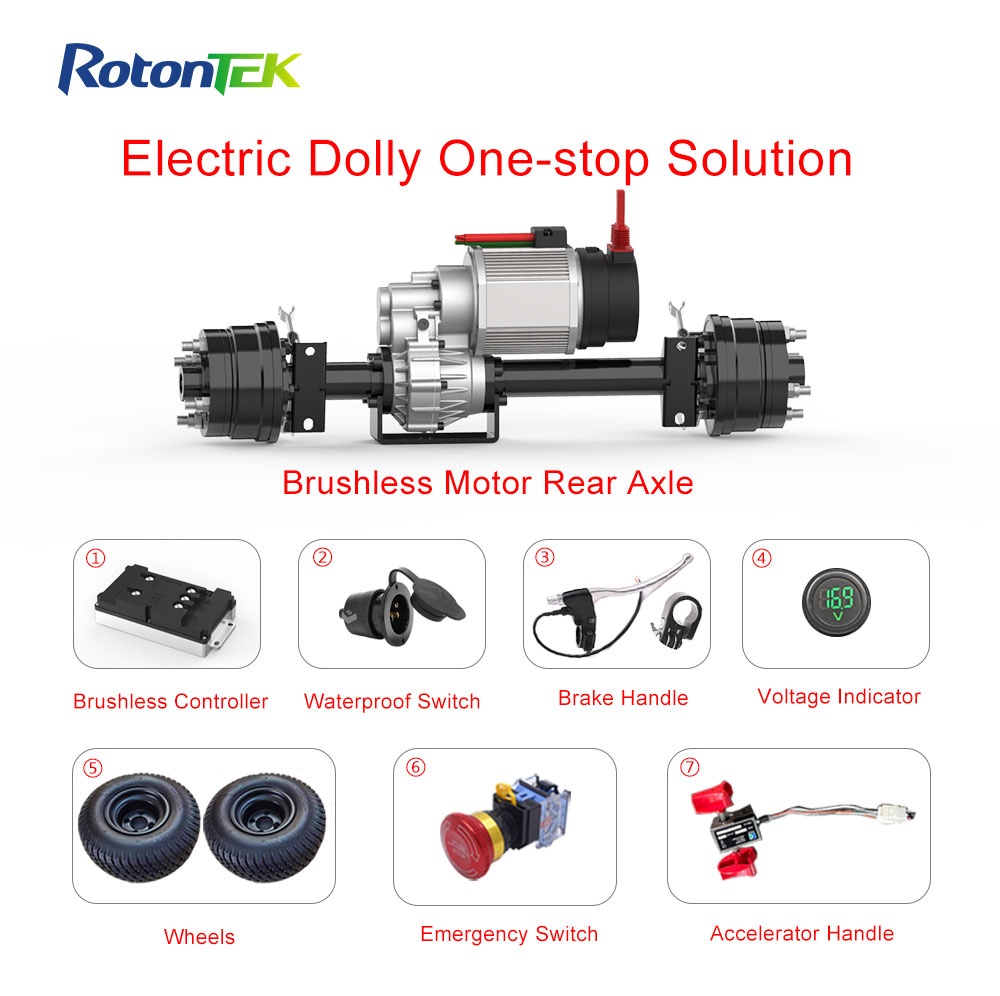 1500W BLDC electric transaxle with drum brake and suspension accessories