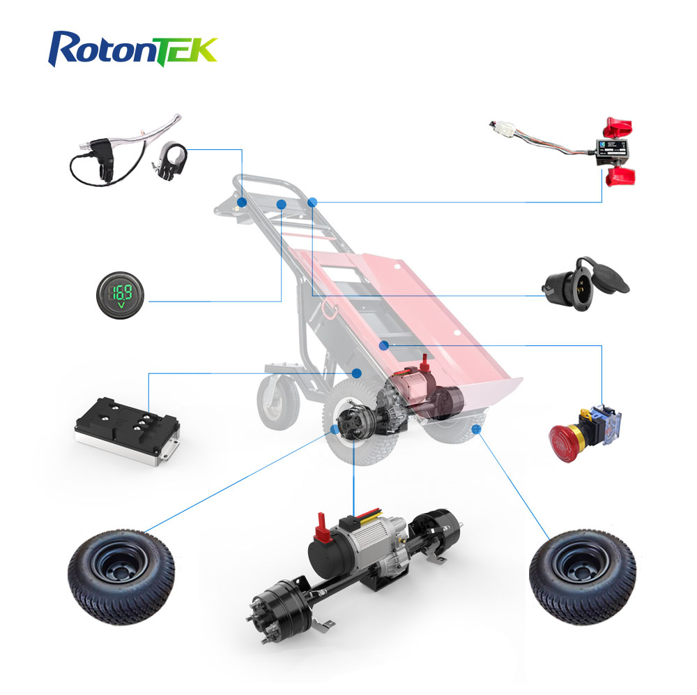 1500W BLDC electric transaxle with drum brake and suspension application scenarios and accessories