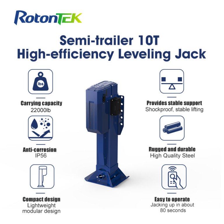 Rotontek Semi-trailer 10T Leveling Jack ND1OT-NG350 | Motor Drive Solutions