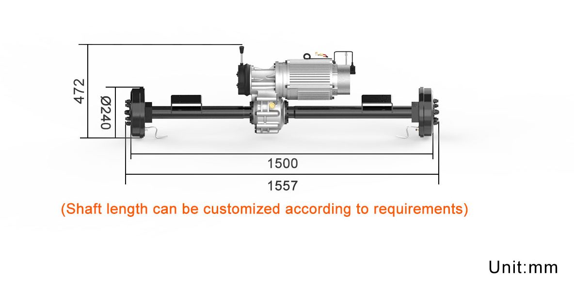 Rotontek 2.5KW–7.5KW low noise heavy-duty electric drive axle
