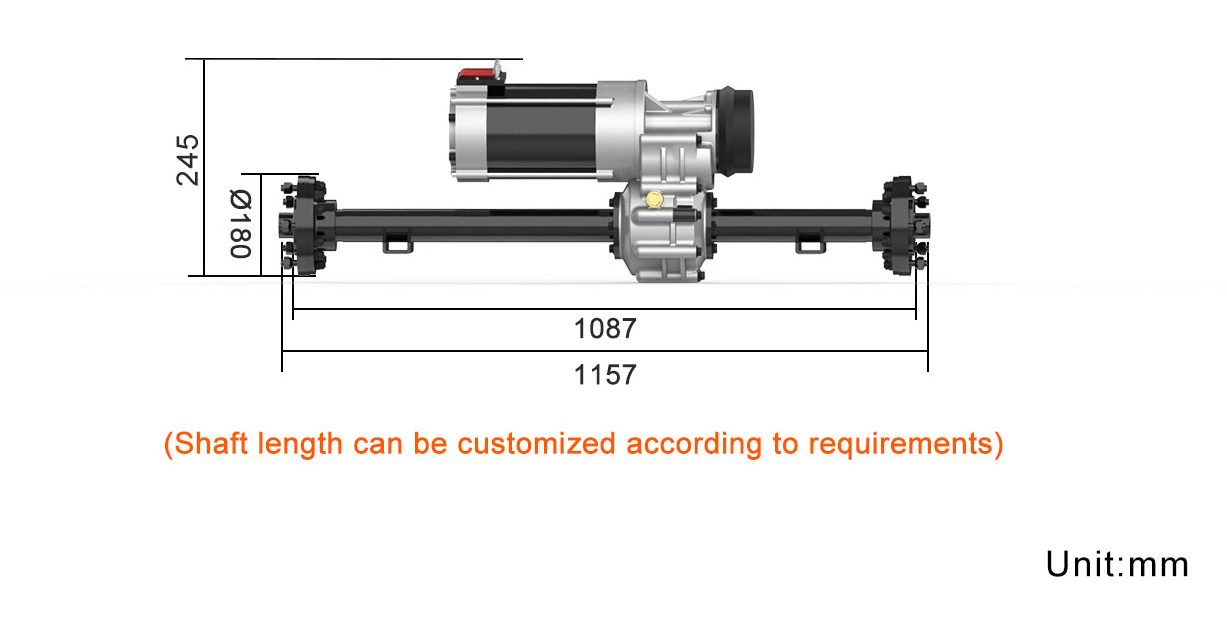 Electric drive axle with AC/PMSM motor options